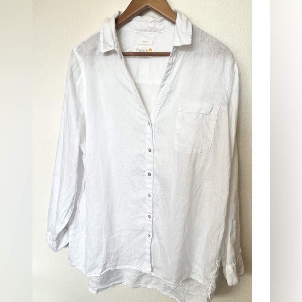 C&C California linen shirt white New! Size XS - Picture 3 of 9